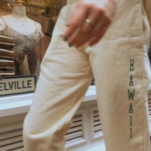 Brandy Melville John Galt Hawaii Sweatpants Cream